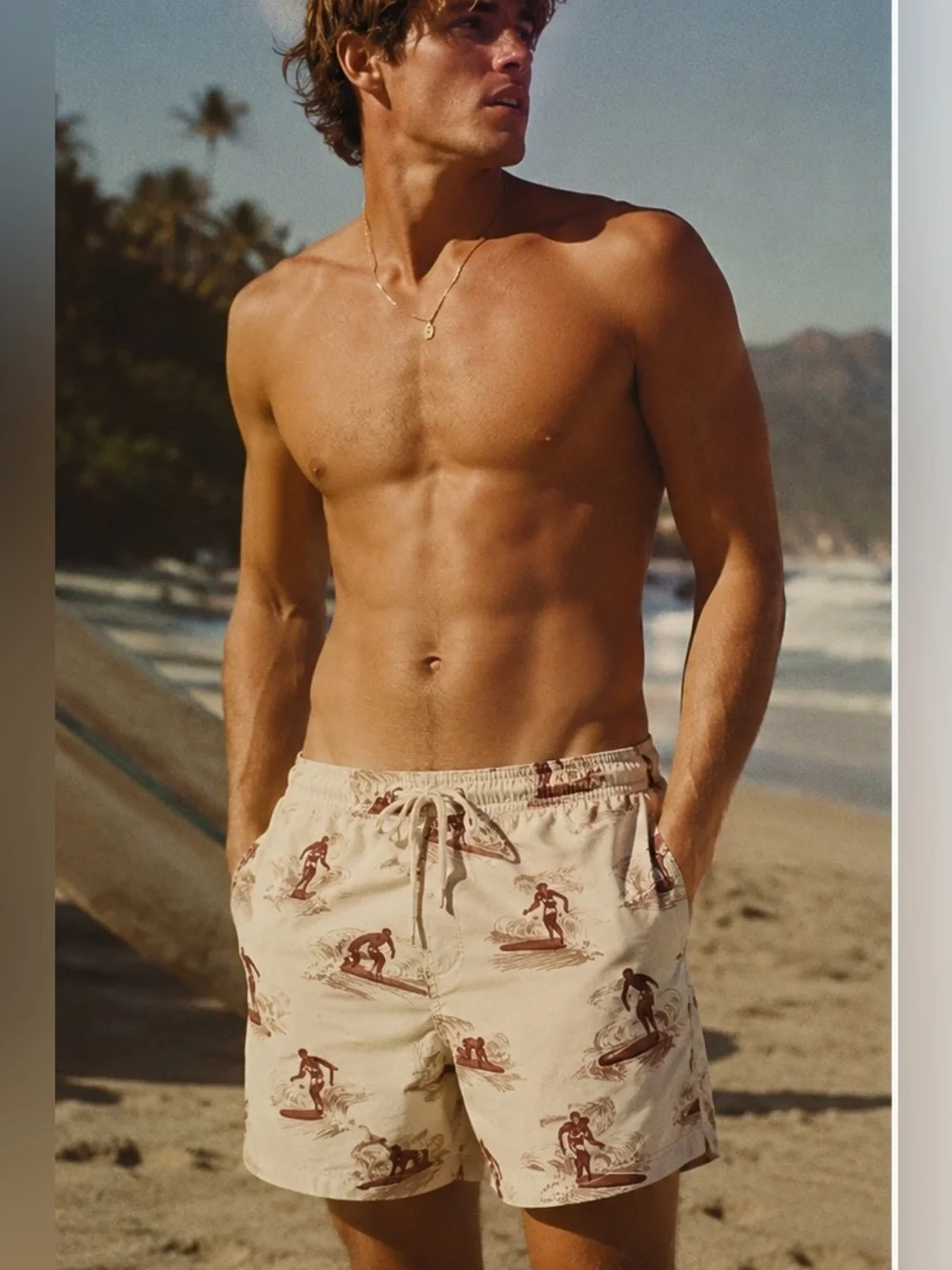 Vintage 90’s Polo Sport Ralph Lauren Surfer Print Swim Trunks Shorts Size L
